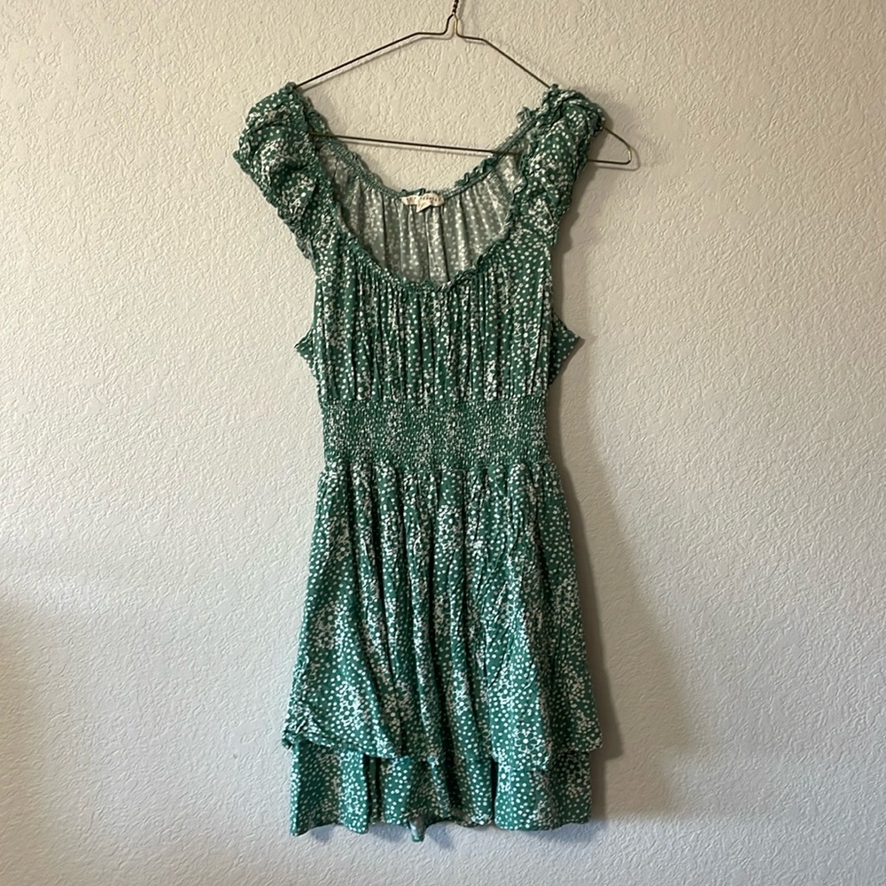 Floral green Mini Dress